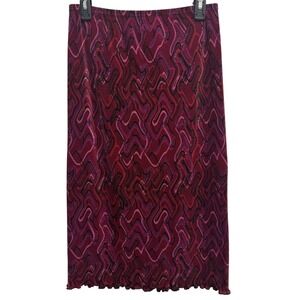 Vintage Clio Petites Abstract Y2K Style Midi Skirt, Sz Petite Large, EUC 90s/00s